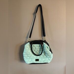 Betsey Johnson Quilted Mint Green Heart Purse